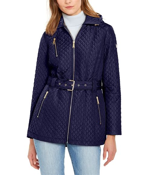 michael kors hooded raincoat blush|michael kors belted padded jacket.